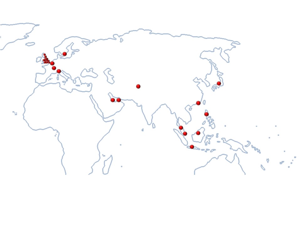 World Map - Work Locations